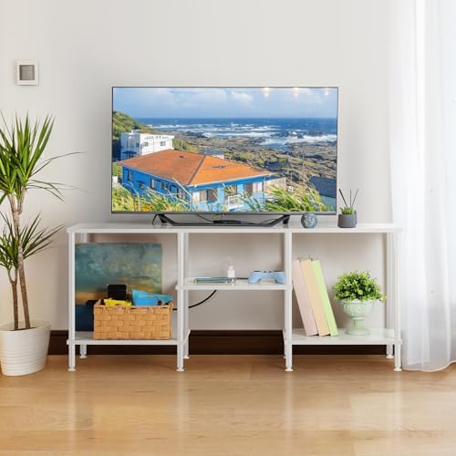 TV Stand for Bedroom up to 50 Inch White TV Stands with Power Outlet