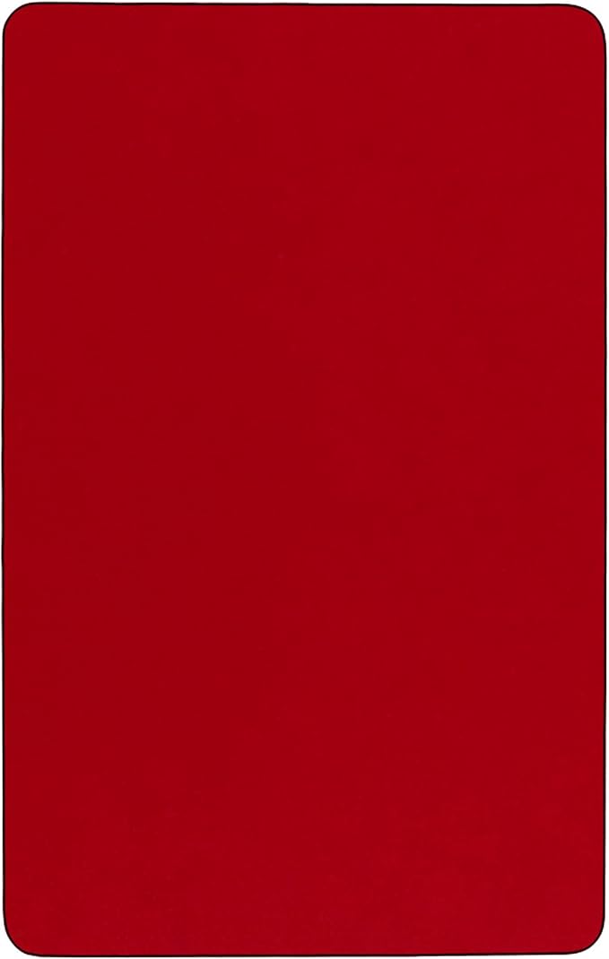 Flash Furniture 24''W x 48''L Rectangular Red Thermal Laminate Activity Table - Standard Height Adjustable Legs