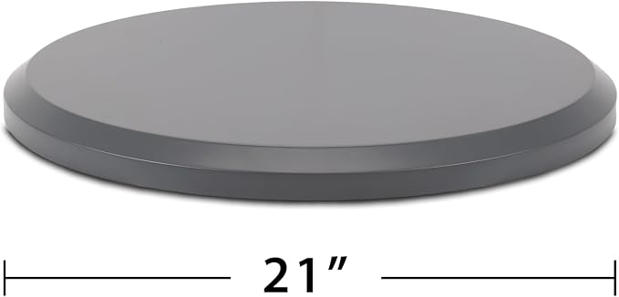 TIKI Social & Huddle Tabletop Fire Pit Cover - 21" Durable Powder Coated Steel Lid - Weather-Resistant Outdoor Fire Pit Protection - Converts Fire Pit into Table - Patio & Backyard Accessory, Gray