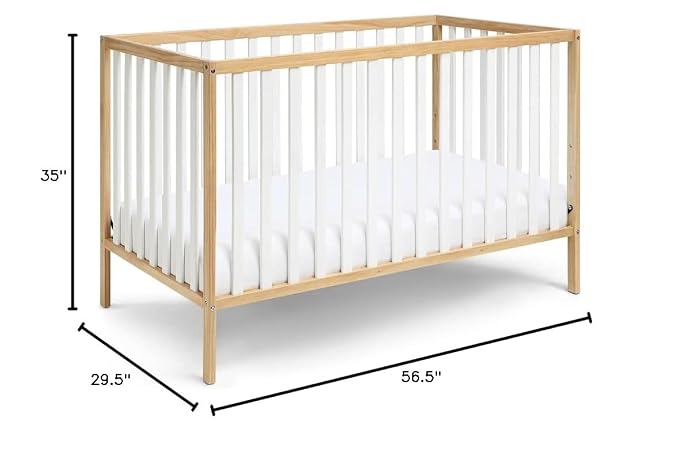 Baby Cache Deux Remi Island 3-in-1 Convertible Baby Crib (Do Re Me) Natural & White