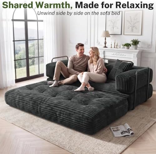 79" Convertible Sofa Bed, 5-in-1 High Back Boneless Couch for Living Room