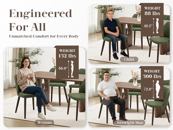 COLAMY Upholstered Dining Chairs Set of 6, Modern PU Leather Dining Room Kitchen Side Chair with Padded Seat and Wood Legs Restaurant/Cafe, Green