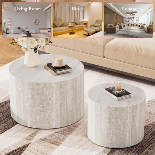 Round Nesting Coffee Table (G 18.1+14.6in)