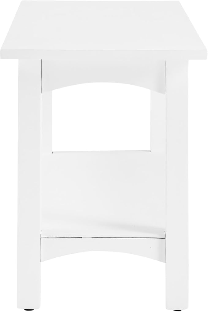 Craftsbury 36-Inch Solid Wood Entryway Bench with Storage Shelf – Easy Assembly Small Seating Bench for Hallway, Living Room, or Foyer by Alaterre Furniture (White)