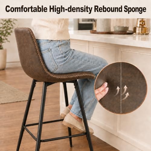 Garvee Bar Stools Set of 4, Counter Height Bar Stools