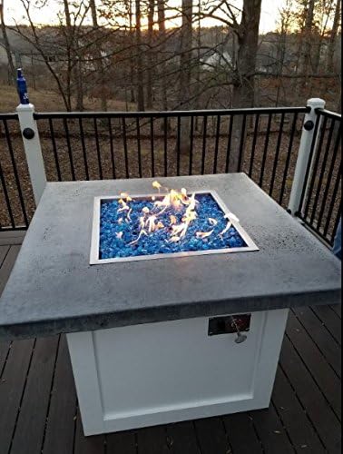 Onlyfire 18 Inch Square Fire Pit Burner Pan with Square Burner Ring – 304 Stainless Steel Drop-in Gas Fire Pit Insert for Natural Gas & Propane, 92,000 BTU, Square Flame Pattern for DIY Fire Table