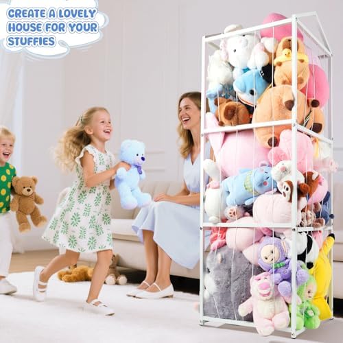 NomNest Metal Stuffed Animal Storage Zoo, Large Stuffy Storage for Kids