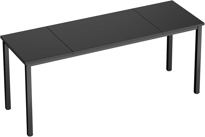 DlandHome 71 inches X-Large Computer Desk, Composite Wood Board, Decent and Steady Home Office Desk/Workstation/Table,Black,23.6Wide