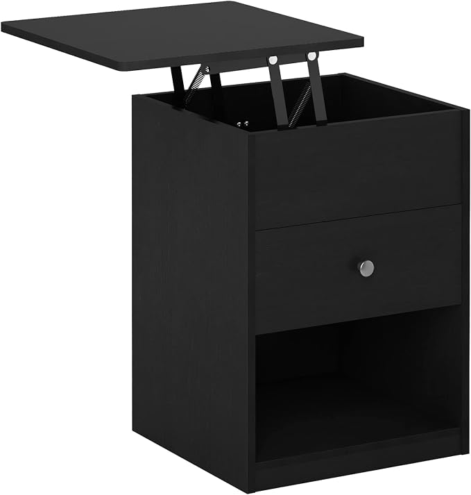 Furinno Jensen Lift Top Nightstand, Americano