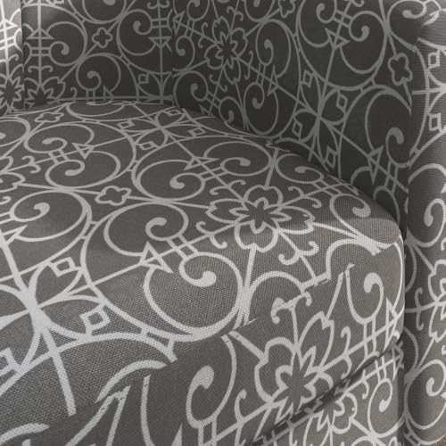 BELLEZE Accent Barrel Chair Set of 2, Linen Round Chair Club Tub Sofa Corner Chair with Flared Legs and Cozy Soft Padding for Living Room Bedroom Waiting Room - White & Gray