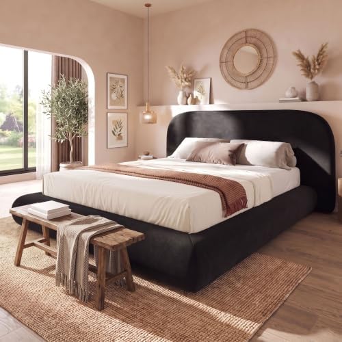 YITAHOME King Size Bed Frame,Soft Cloud Bed with Footboard, Rounded Corners