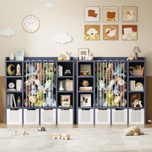 Toy Storage Organizer with Stuffed Animal Storage, Blue