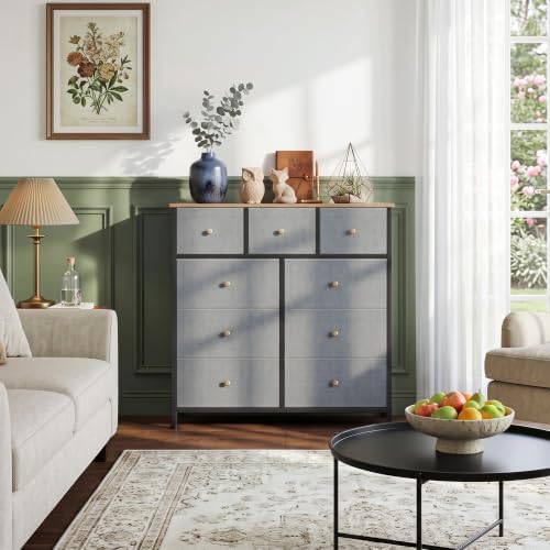 9 Drawer Dresser for Bedroom, Fabric Storage Drawer Unit