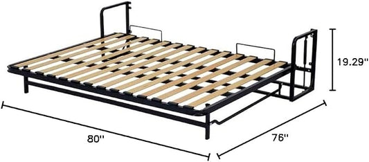 Horizontal Murphy Bed Kit, King Size, 76 x 80 inches, Hidden Wall Bed