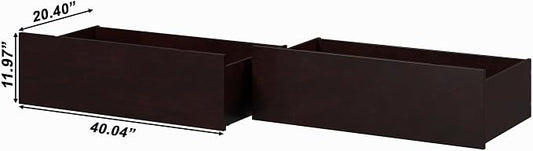 AFI Queen/King/Twin XL Under Bed Storage Drawers (Set of 2), Espresso