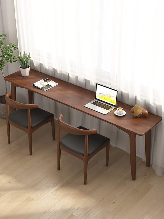 LAKIQ Pine Solid Wood Writing Desk Modern Rectangular Home Office Working Table Desktop Computer Desk Home Writing Table for Small Space-Table Only (Natural,47" L x 16" W x 30" H)