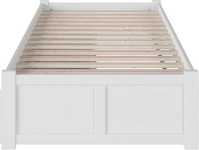 AFI, Concord Twin Platform Bed with Footboard & Storage Drawers, White