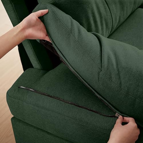 105" Sectional Sofa for Living Room, U-Shape 4 seat Large Couch with Double Chaises Polyester Linen Fibre for Living Room, Green