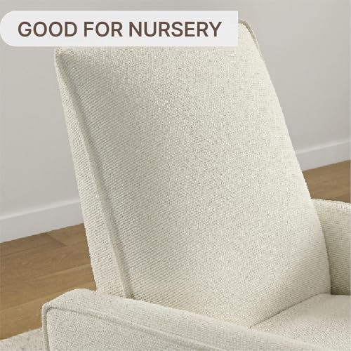 KISLOT Swivel Rocking Recliner Chair, Manual Nursery Glider, Blue Plaid