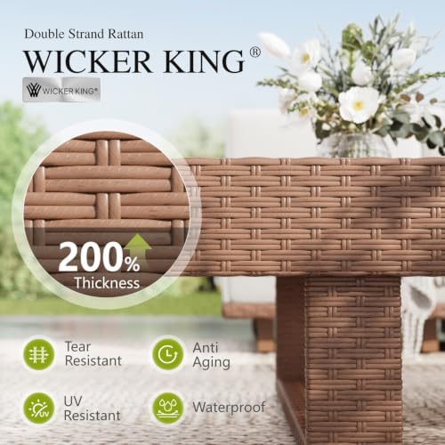 Sophia & William HDPE Patio Furniture Set with 41" Fire Pit, L-Shaped