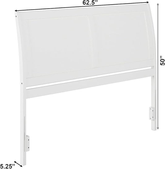 AFI, Portland Queen Sleigh Solid Wood Panel Headboard, White