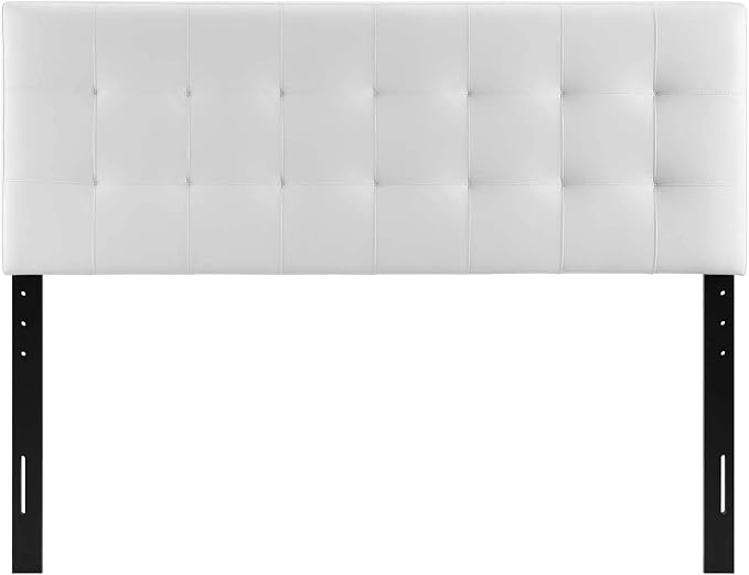 Modway Lily Tufted Faux Leather Upholstered Full Headboard in White