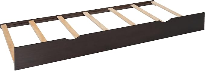 Merax Queen Size Wooden Bed with All-in-One Cabinet and Shelf, Espresso Platform Bed Frame with 2 Drawers, Trundle and Sockets