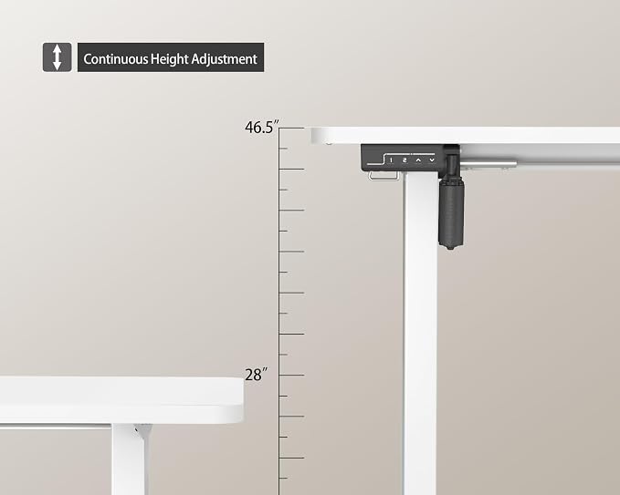 LongKe Electric Standing Desk Adjustable Height, 32x20 Inches Sit Stand up Desktop for Home Office, Ergonomic Rising Computer Table with Memory Preset, White