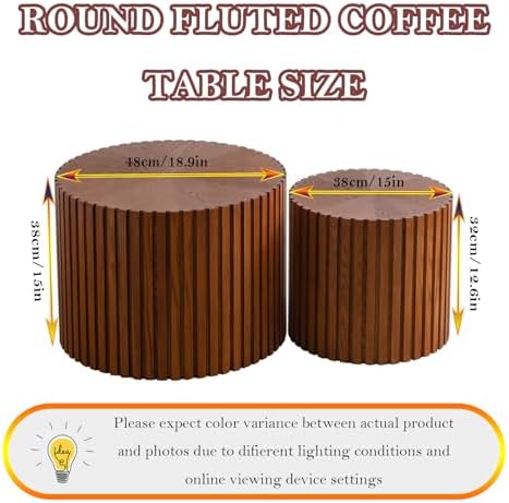 Handcraft Round Nesting Coffee Table (18.9IN+15IN)