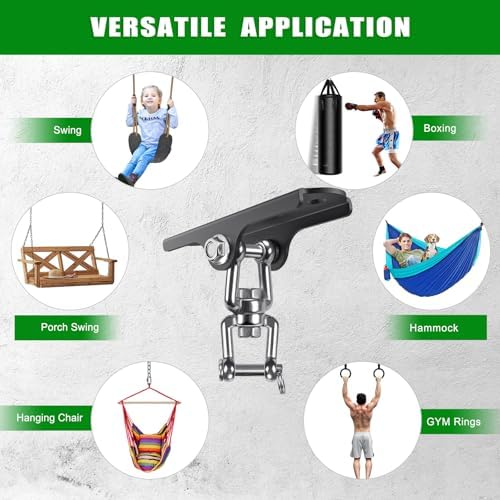 2Pcs 360° Swivel Swing Hanger Swing Ceiling Mount Heavy Bag Hanger Hook