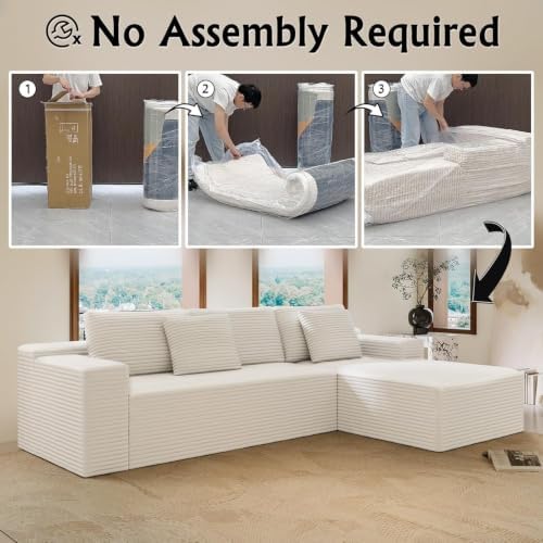 Boneless Couch Modular Sectional Sofa Cloud Corduroy Couch