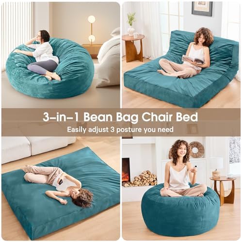 Bean Bag Chairs for Adults - Giant Bean Bag Convertible Floor Sofa