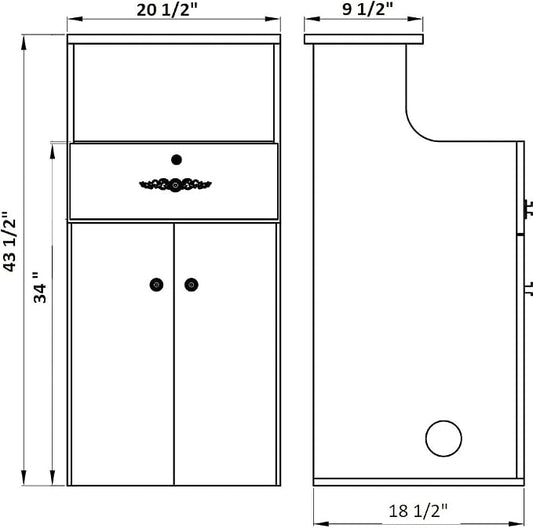 Dir Reception Desk, Receptionist Area Counter, Reception Podium Valencia, Black