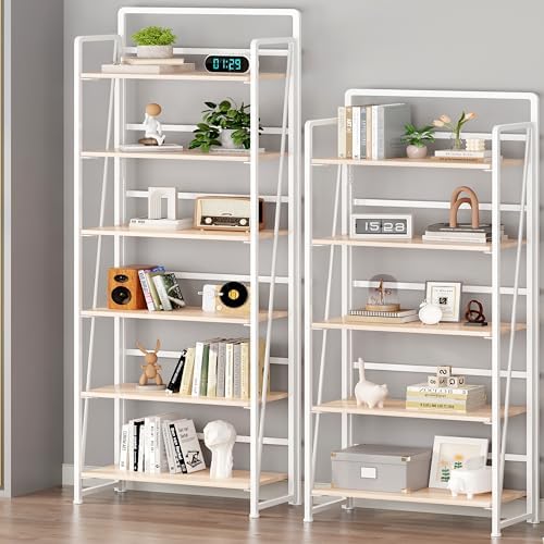 No Assembly Folding Bookshelf for Living Room,Collapsible Book Shelf for Home Office, Portable Bookcase Storage Organizer Rack Shelves