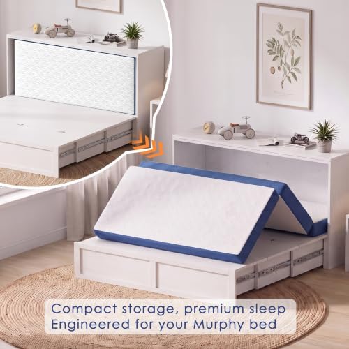 4 Inch Tri-Fold Mattress Single Size, Portable Memory Foam Guest Bed