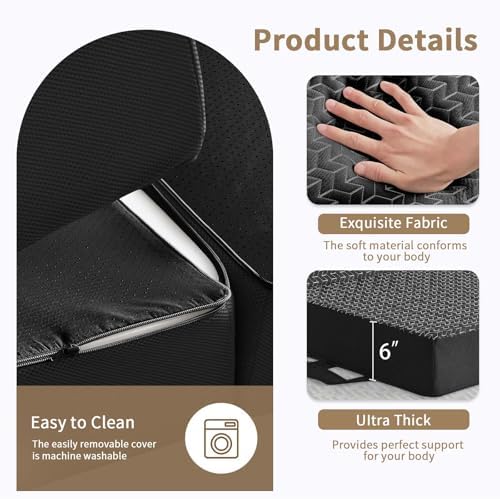 CYMULA Folding Mattress Single Size,6" Tri-Fold Floor Mat for Naps,Black