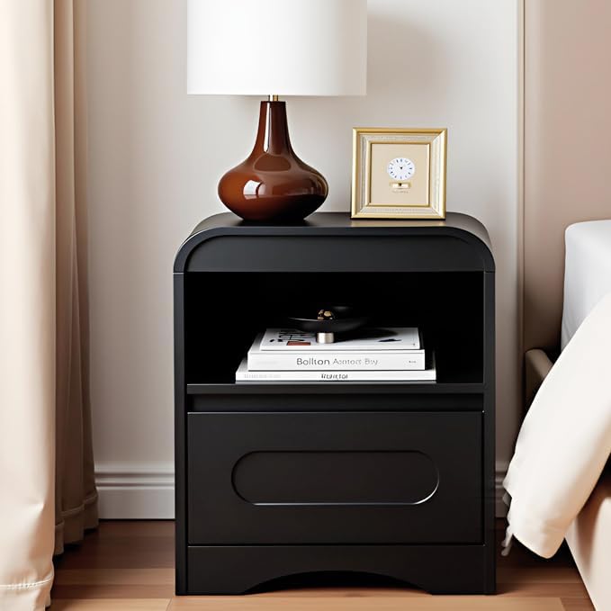 3 Piece Bedroom Set, Dresser and Nightstand Sets for Bedroom | Wood 6 Drawer Dresser & Night Stand Set of 2, Wide Chest of Drawers Modern Storage Cabinet Bedroom Furniture Set, Black