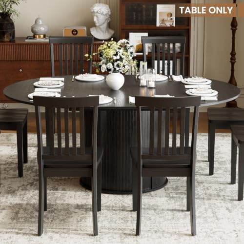 MALOL 47''-63'' Wood Extendable Round Dining Table for 4-6