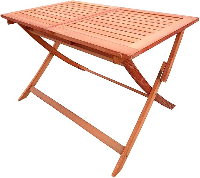LICOME Patio Furniture Dining Set for 4 - Foldable Outdoor Table & Chairs, Space-Saving Patio Dining Set, Ideal for Outdoor Seating (Oak + Solid Wood)