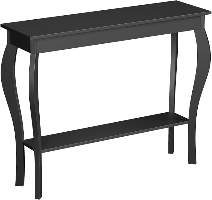 ChooChoo Narrow Console Table, Chic Accent Sofa Table, Entryway Table, 39.3 Inch, Black