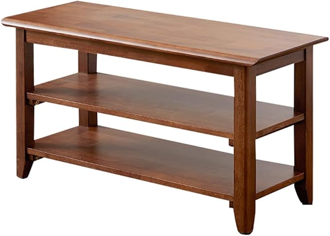 XKZG Shoe Rack Bench Wooden Shoe Storage Bench Rustic Solid Wood Entryway Bench (Brown,31.5")