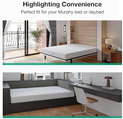 Novilla Foldable Mattress Full | 6 inch Folding Mattress Floor Sofa | Trifold Mattress Suitable for Murphy Bed, Day Bed, Camping, RV | High Support | Certified Material | 75"x54"x6"
