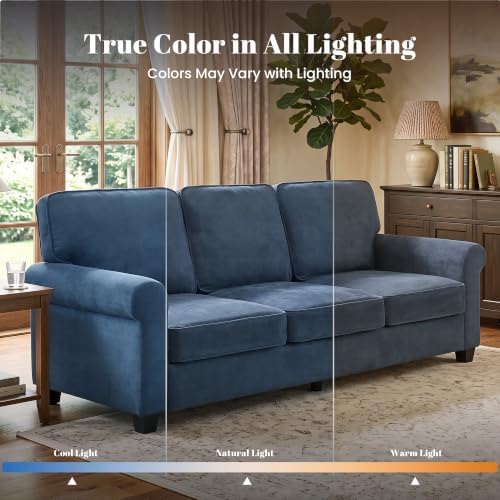 Kingfun Chenille Sofa Set,Loveseat and 3-Seater,Blue