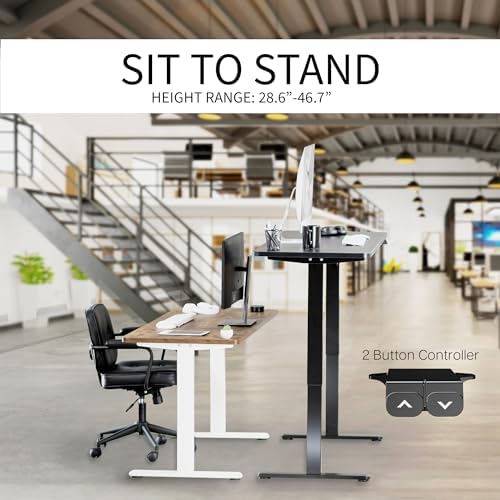 VIVO Electric Standing Desk, Smooth 3-Piece 71" x 30" Vintage Brown Top