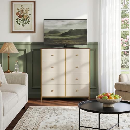 8 Drawer Dresser for Bedroom, Fabric Storage Drawer Unit