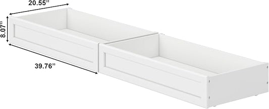 AFI, Mid-Century Modern Under Bed Storage Drawers, Queen/King/Twin XL, White