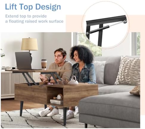 DUMOS Coffee Tables with Storage, Lifting Top for Living Room