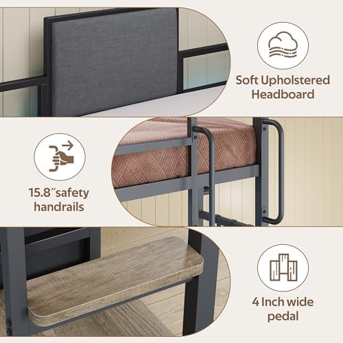 Twin Loft Bed with Desk and 6 Storage Drawers, Loft Bed Twin Size