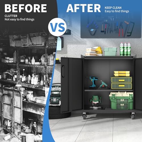 Metal Storage Cabinet for Garage, Tool Cabinet, Utility Cabinet