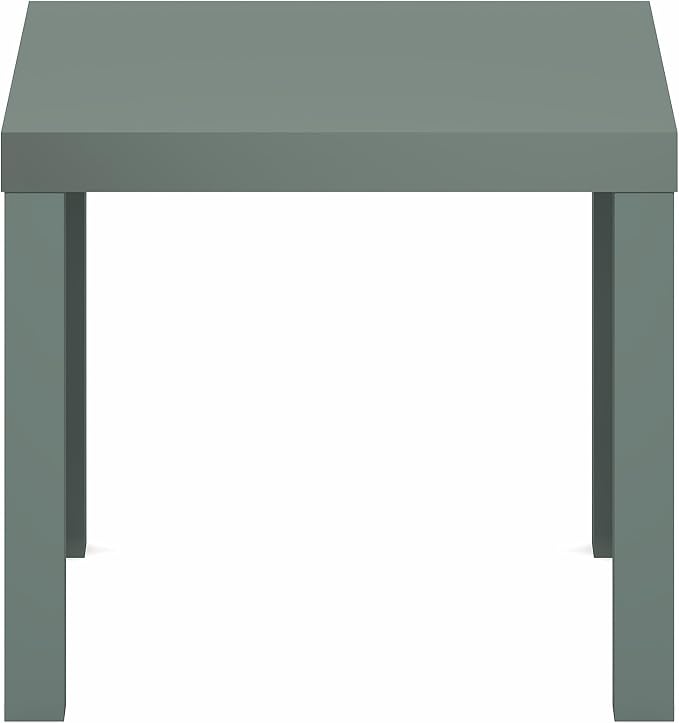 Furinno Classic Toolless Assembly Square Side Table, Green End Table with 1.8 Thick Tabletop, Night Stand, Bedside Table, for Living Room, Bedroom, Light Sage